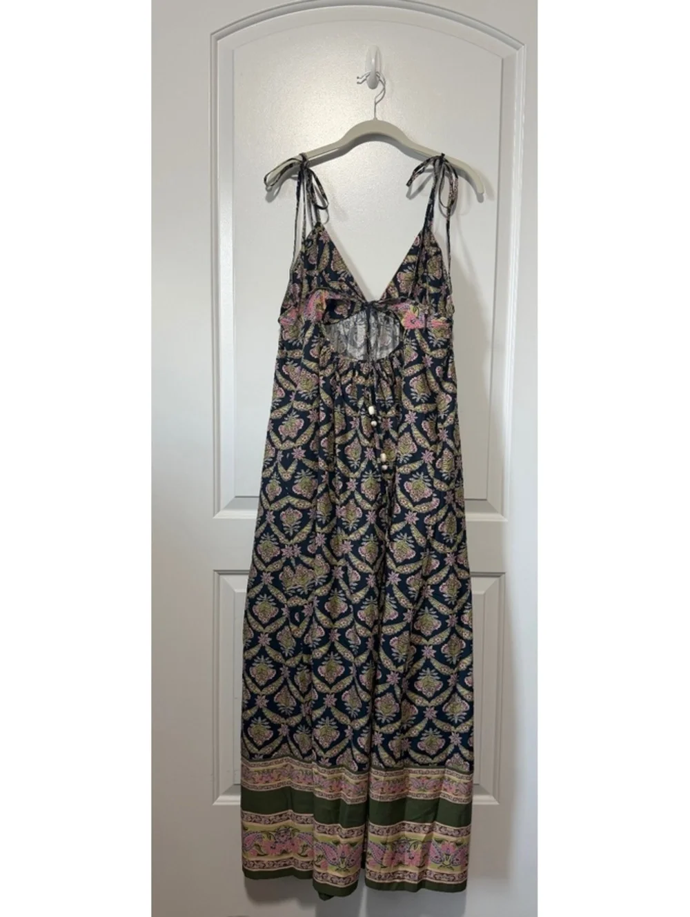 Free People Sorrento Stroll NWT Floral Blue Green Maxi Dress Size Small